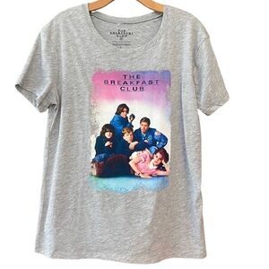 The Breakfast Club Sz L Gray NWOT Group Photo T-Shirt 1984 Cult Classic Movie